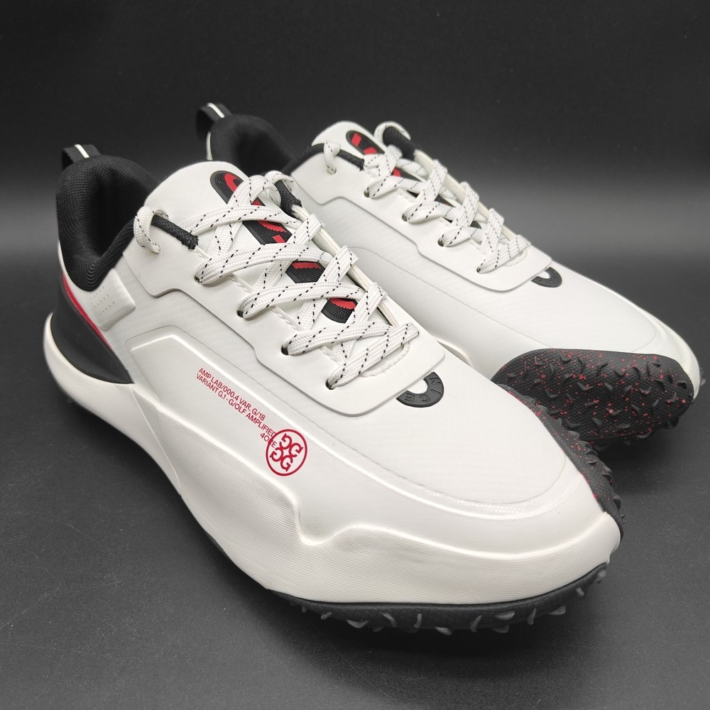 G/FORE G/18 Golf Shoes Spikeless Mens Size 11.5 White Red Snow Onyx NWOB